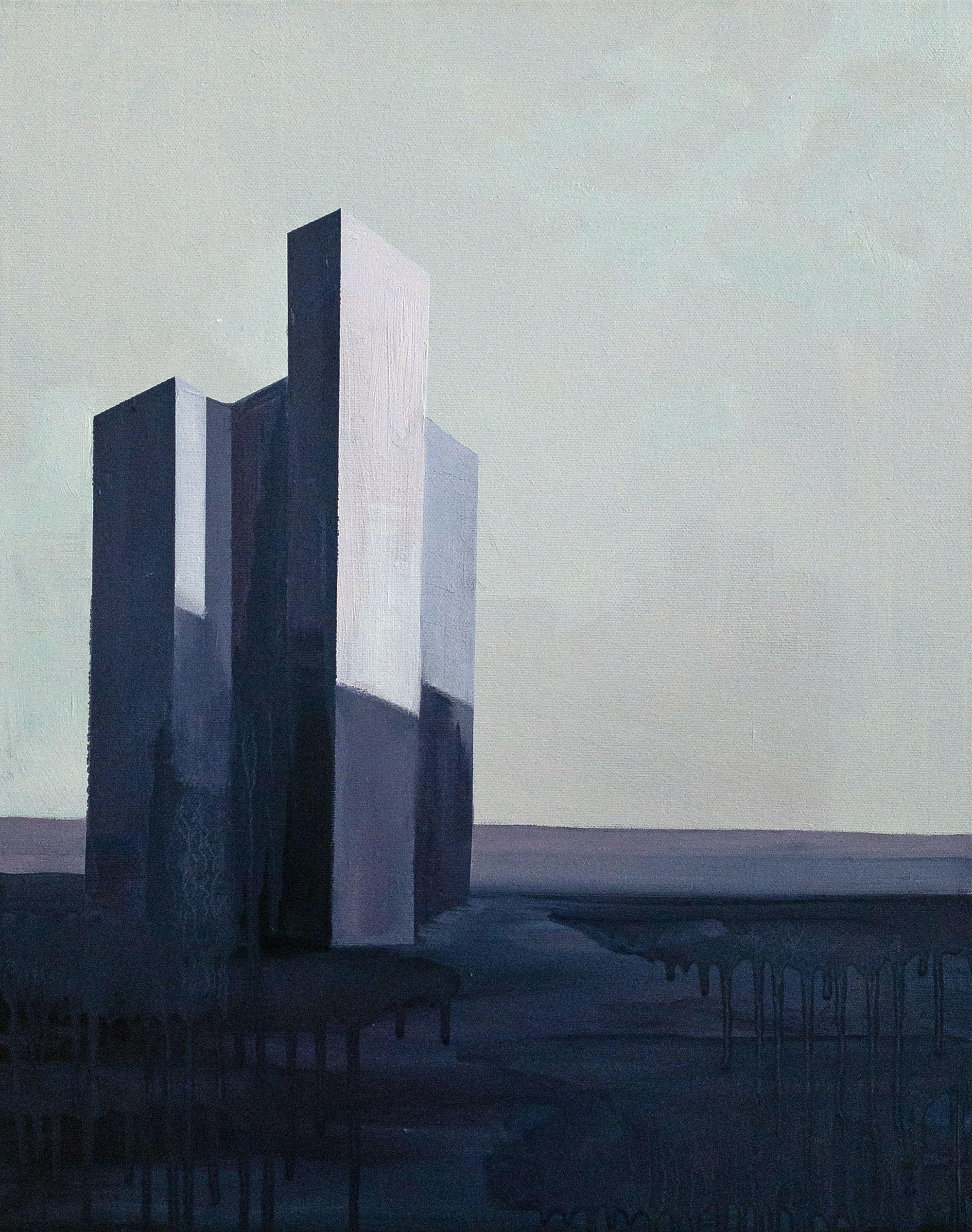 gestaffelt Anna Fiegen 2023, Öl auf Leinwand, 50 x 40 cm 